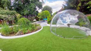 Premium lawn care services including mowing and turf restoration