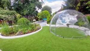 Premium lawn care services including mowing and turf restoration