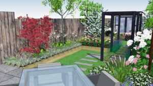 Custom garden design layout and landscape planning concept drawings