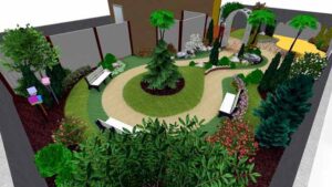 Custom garden design layout and landscape planning concept drawings