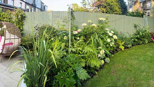 Soft landscaping with planting design and floral borders